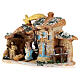Stable in colored terracotta with nativity set 4 cm, Deruta 5 pcs and comet s3