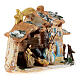 Stable in colored terracotta with nativity set 4 cm, Deruta 5 pcs and comet s4