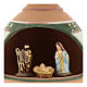 Nativity with shack and star in Deruta terracotta with red and green decoration s2