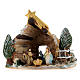 Nativity scene with shack and star in painted Deruta terracotta s1