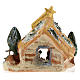 Nativity scene with shack and star in painted Deruta terracotta s5