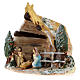 Cabaña Deruta de terracota coloreada con escena Natividad 4 cm 5 piezas y cometa s3