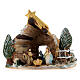 Deruta stable in colored terracotta with 4 cm Nativity set 5 pcs and comet s1