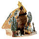 Deruta stable in colored terracotta with 4 cm Nativity set 5 pcs and comet s4