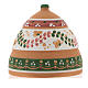 Nativity with shack in Deruta terracotta with pink and green decoration 10x10x10 cm s5