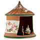Hütte aus Keramik bemalt in grün Krippe und Komet, 15x10x10 cm s4