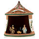 Ceramic terracotta nativity with Holy Family 4 cm colored 15x10x10 cm Deruta s1