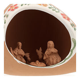 Nativity scene inside amphora 3 cm in natural terracotta 10x15x10 cm