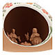Nativity scene inside amphora 3 cm in natural terracotta 10x15x10 cm s2