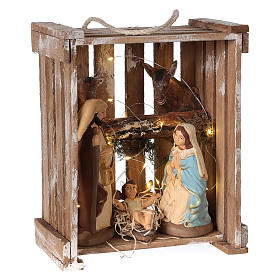 Natividad belén 20 cm Deruta en caja de madera y musgo con | venta