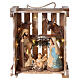 Holy Family set 20 cm, Deruta in wooden box moss with lights s1