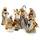 Complete Nativity scene set in painted resin, 10 characters, 40 cm s1