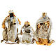 Complete Nativity scene set in painted resin, 10 characters, golden details 26 cm s5