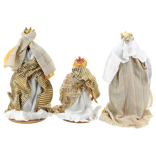 Complete Nativity set in painted resin 10 characters golden 26 cm 8