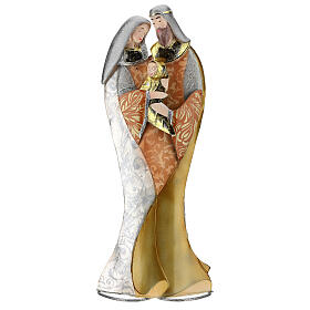 Sacra Famiglia abbraccio statua metallo h 36 cm