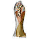 Holy Family embraced metal statue, h 36 cm s3