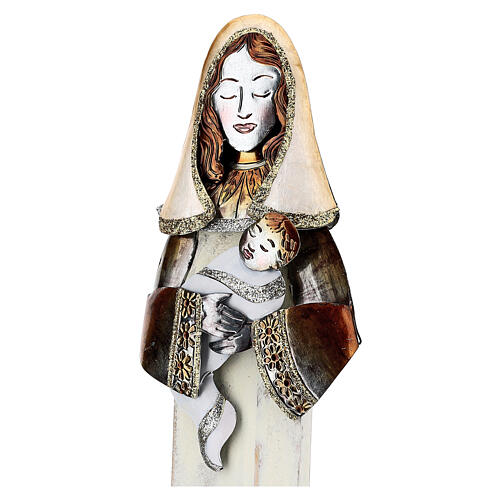 Stylized Holy Family set of 2 metal statues h 63 cm 2