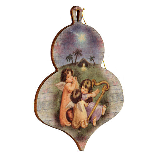 Wooden Christmas ornament, Musical angels 2