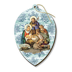 Enfeites para Árvore de Natal em Madeira e PVC: Adorno de Natal madeira moldada com imagem gota Presépio com pastores Enfeites para Árvore de Natal em Madeira e PVC: Adorno de Natal madeira moldada com imagem gota Presépio com pastores