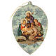Vintage wooden Christmas ornament, Holy Family with shepherds s1