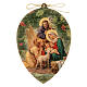 Adorno de Natal madeira moldada com imagem gota Natividade com anjo s1