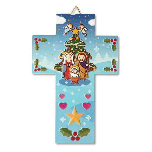 Christmas Nativity wall cross with prayer Christmas everytime you smile 1