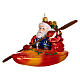 Christmas tree decoration Santa Claus kayaking in blown glass s1