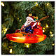 Christmas tree decoration Santa Claus kayaking in blown glass s2
