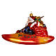 Christmas tree decoration Santa Claus kayaking in blown glass s4