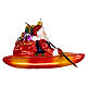 Christmas tree decoration Santa Claus kayaking in blown glass s5