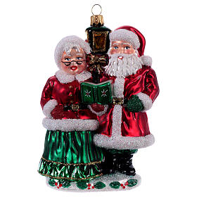 Decorazioni vetro soffiato per albero: Mr e Mrs Santa Claus addobbo vetro soffiato Albero Natale