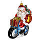Christmas tree decoration Santa Claus cycling in blown glass s3