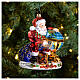 Christmas tree decoration Santa Claus with globe in blown glass s2