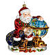 Père Noël avec mappemonde décoration Sapin Noël verre soufflé s1