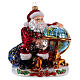 Santa Claus with Globe blown glass Christmas ornament s1