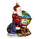 Santa Claus with Globe blown glass Christmas ornament s4