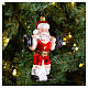 Santa Claus Weightlifting blown glass Christmas tree decoration s2
