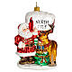 North Pole Santa Claus Christmas tree blown glass ornament s4