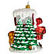 North Pole Santa Claus Christmas tree blown glass ornament s5