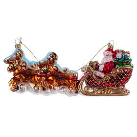 Decorazioni vetro soffiato per albero: Babbo Natale con Renne addobbo vetro soffiato Albero Natale