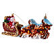 Santa Claus with Reindeer Sleigh Christmas tree blown glass decoration s4