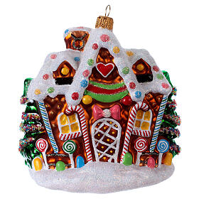 Blown glass ornament, Gingerbread house