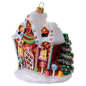 Blown glass ornament, Gingerbread house