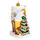 Blown glass ornament, Gingerbread house s5