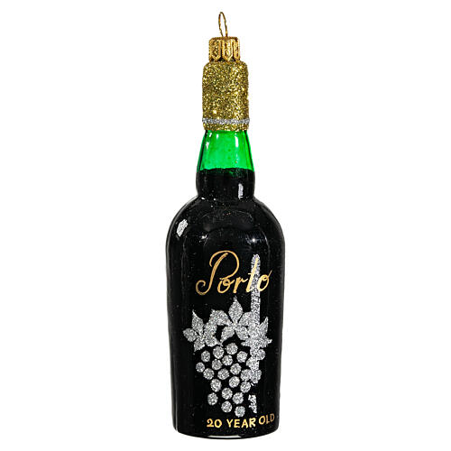 Portweinflasche, Weihnachtsbaumschmuck aus mundgeblasenem Glas 1