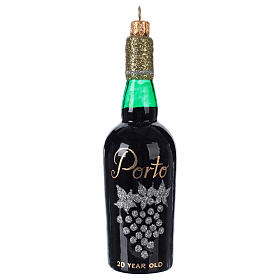 Porto bottle blown glass Christmas tree decoration