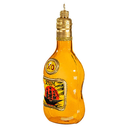 Bottiglia Rum vetro soffiato decoro albero di Natale  3