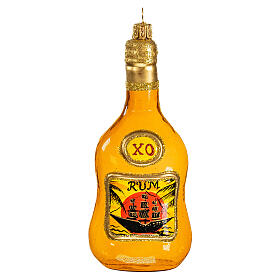 Rum bottle blown glass Christmas tree decoration