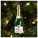 Prosecco bottle blown glass Christmas tree decoration s2