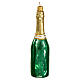 Prosecco bottle blown glass Christmas tree decoration s4